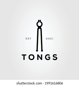 tongs blacksmith pliers isolated logo vector illustration design