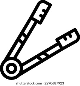Tongs filled line vector  for download