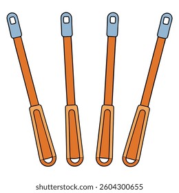 Tongs flat illutration white background