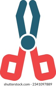 Tongs Glyph Two Color Icon For Personal And Commercial Use.
