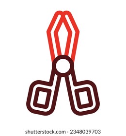 Tongs Glyph Two Color Icon For Personal And Commercial Use.
