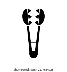 Tongs icon, full black. Vector illustration, suitable for content design, website, poster, banner, menu, or video editing needs