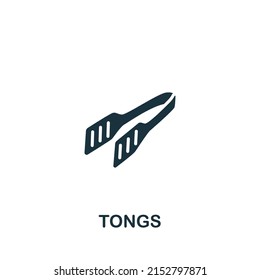 Tongs icon. Monochrome simple Cooking icon for templates, web design and infographics