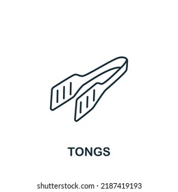 Icono de Tongs. Icono de cocina simple monocroma para plantillas, diseño web e infografías