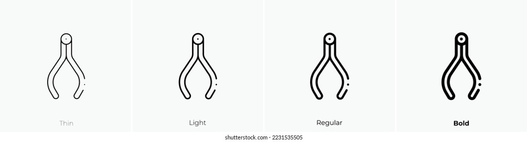 tongs icon. Thin, Light Regular And Bold style design isolated on white background