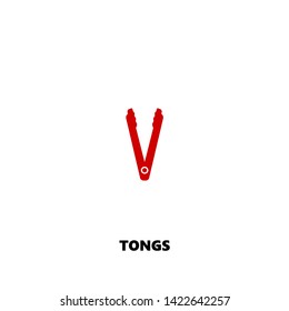 tongs icon. tongs vector design. sign design. red color