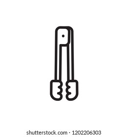 tongs icon vector. kitchen line style icon