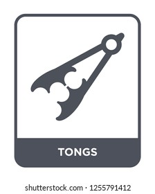 tongs icon vector on white background, tongs trendy filled icons from Kitchen collection, tongs simple element illustration