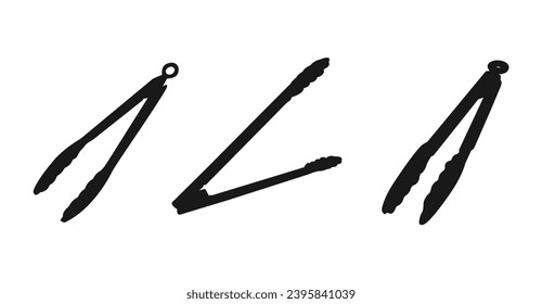 Tongs line art and glyph icon vector design. sign for mobile concept and web design. vector icon for web design Outline. line vector icon isolated on white background. outline illustration eps10.