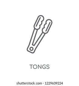 tongs linear icon. Modern outline tongs logo concept on white background from kitchen collection. Suitable for use on web apps, mobile apps and print media.