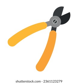 Tongs or nippers vector. Tool for cutting wire and biting small metal objects. Multicolored flat vector icon representing construction tools concept isolated on white background