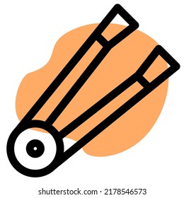 Tongs for picking up hot items layout