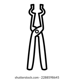 Tongs tool icon free construction vector design illustration