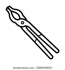 Tongs tool icon free construction vector design illustration