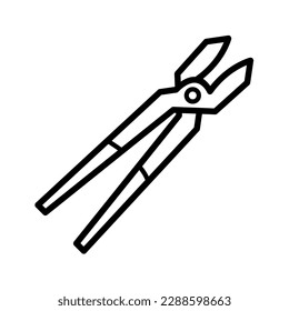 Tongs tool icon free construction vector design illustration