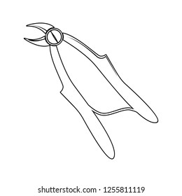 tongs for tooth extraction icon. Element of cyber security for mobile concept and web apps icon. Thin line icon for website design and development, app development