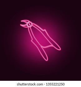 tongs for tooth extraction icon. Elements of Medicine in neon style icons. Simple icon for websites, web design, mobile app, info graphics