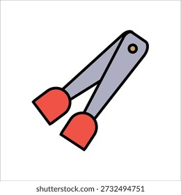 tongs vector icon line template