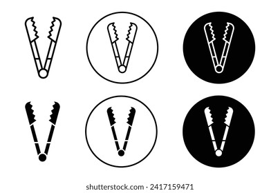 tongs vector icon set collection. Tongs Outline flat Icon.