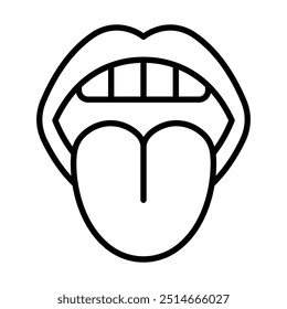 Tongue Anatomy icon line vector illustration