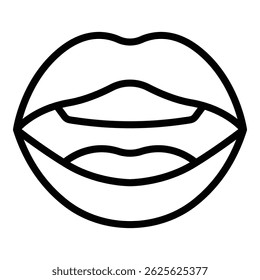 Tongue articulation icon outline vector. Mouth pronunciation. Language speech