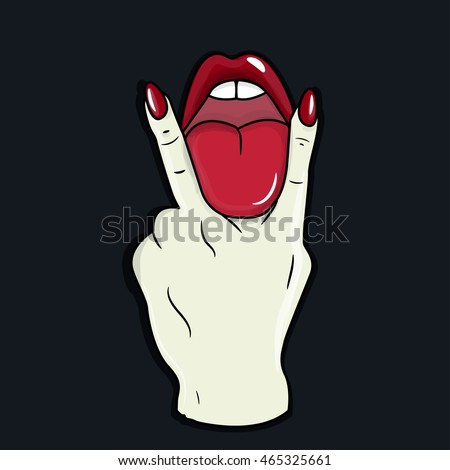 Tongue Between Fingerssexy Illustration Image vectorielle ...