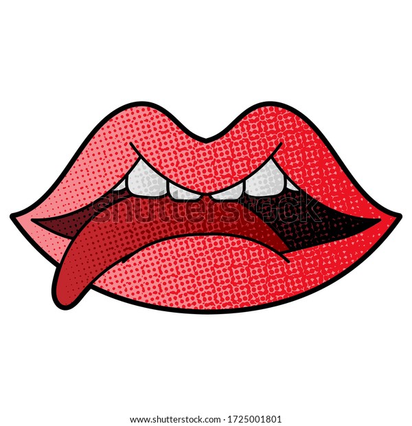 tongue blows vector design. digital hand drawn.
comic style