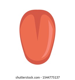 Tongue body part flat icon. Vector Tongue body part in flat style isolated on white background. Element for web, game and advertising