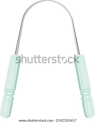 Tongue cleaner, illustration, vector on a white background.
