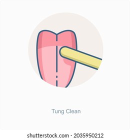 Tongue Cleaner or Scrappers Icon Concept
