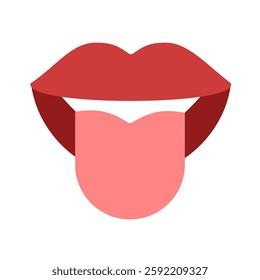 tongue colorful flat style icon