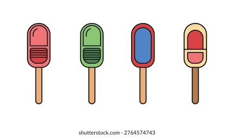 Tongue Depressor Line art simple abstract pattern illustration
