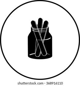 tongue depressors in jar symbol