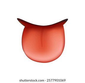 Tongue emoji 3D style icon. Yummy smile emoji with tongue. Throat illustration. Mouth emoticon reaction for chat or messenger