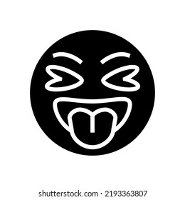 tongue emoji glyph icon vector. tongue emoji sign. isolated symbol illustration