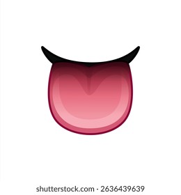 Tongue emoji icon. Yummy smile emoji with tongue. Throat illustration. Mouth emoticon reaction for chat or messenger, vector 10 eps.