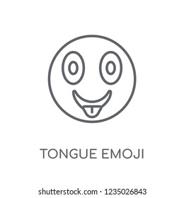 Tongue emoji linear icon. Modern outline Tongue emoji logo concept on white background from Emoji collection. Suitable for use on web apps, mobile apps and print media.