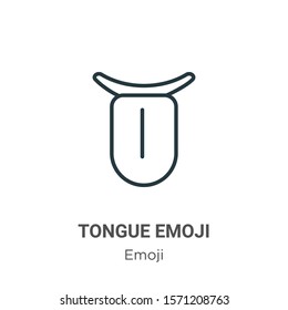 Tongue emoji outline vector icon. Thin line black tongue emoji icon, flat vector simple element illustration from editable emoji concept isolated on white background