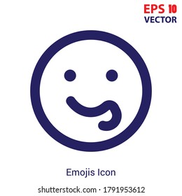 Tongue emoji outline vector icon. Thin line emoji icon, flat vector simple element illustration from editable emoji concept. Eps10 vector illustration.