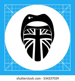 Tongue with English Flag Icon