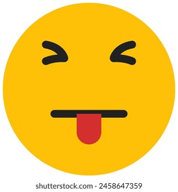 tongue face icon in flat style