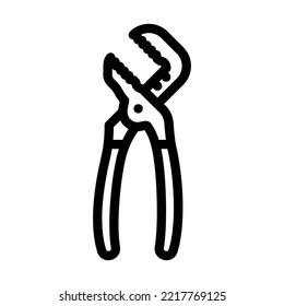 tongue groove pliers line icon vector. tongue groove pliers sign. isolated contour symbol black illustration