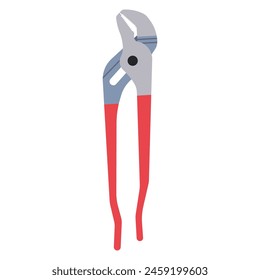 Tongue and Groove Pliers Tool for Plumbing, Construction, and Industrial Maintenance, Flat Vector Illustration Design