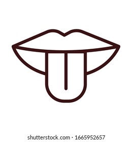 tongue human sense line style icon vector illustration design