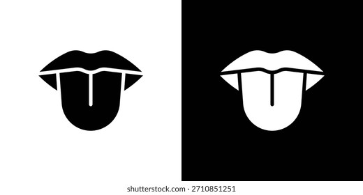 Zunge Symbol Design Vektorsammlung. flache Symbole.