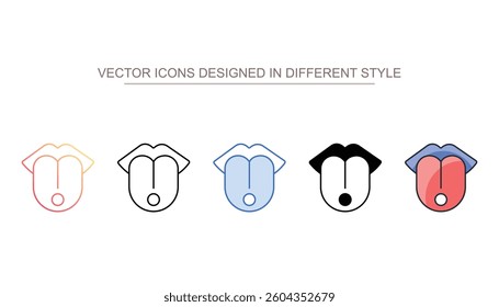 Tongue icon design with white background stock illustration