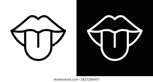 Tongue icon. Logotype vector set