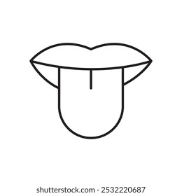 Tongue icon. simple thin line icon.