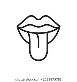 Tongue icon Simple thin outline