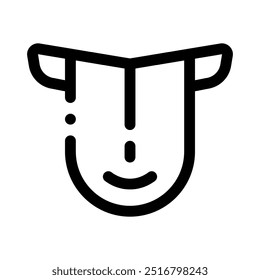 tongue icon with style outline